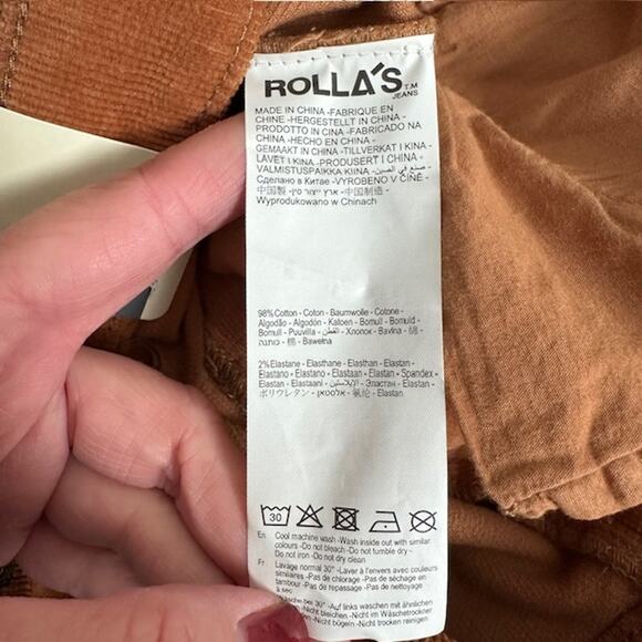 Rolla's NWT Eastcoast Flare High Rise Corduroy Pants Size: 28 Color: Tan - Picture 12 of 12